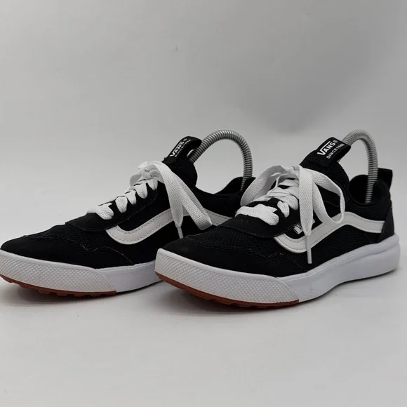 Vans Range EXP Low Top Youth Size 4 Black White Nylon Suede Sneakers - Picture 9 of 16